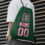 Custom Green Light Pink Drawstring Bag