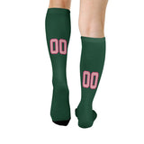 Custom Green Light Pink Knee-High Sock