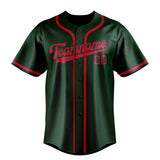 Custom Green & Red Colors Design Sports Baseball Jersey