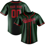 Custom Green & Red Colors Design Sports Baseball Jersey