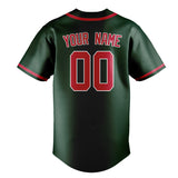 Custom Green & Red Colors Design Sports Baseball Jersey