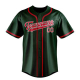Custom Green & Red Colors Design Sports Baseball Jersey