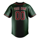 Custom Green & Crimson Red Colors Design Sports Baseball Jersey