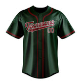 Custom Green & Crimson Red Colors Design Sports Baseball Jersey