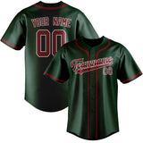 Custom Green & Crimson Red Colors Design Sports Baseball Jersey