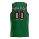 Custom Green & Crimson Red Colors Design Sports Basketball Jersey