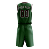 Custom Green Crimson Red Basketball Set