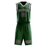 Custom Green Crimson Red Basketball Set