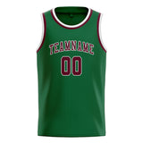 Custom Green & Crimson Red Colors Design Sports Basketball Jersey