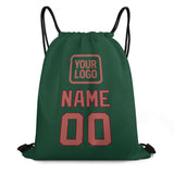 Custom Green Copper Rose Drawstring Bag