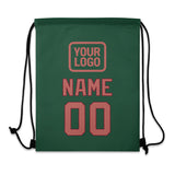 Custom Green Copper Rose Drawstring Bag