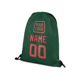 Custom Green Copper Rose Drawstring Bag