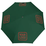Custom Green Coral Red Automatic Umbrella