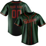 Custom Green & Coral Red Colors Design Sports Baseball Jersey