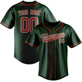Custom Green & Coral Red Colors Design Sports Baseball Jersey