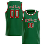 Custom Green & Coral Red Colors Design Sports Basketball Jersey