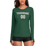 Custom Green Cream Women's Long-Sleeve Shirt
