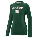 Custom Green Cream Women's Long-Sleeve Shirt