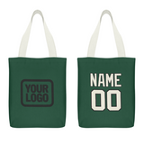 Custom Green Cream Canvas Tote Bag