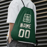 Custom Green Cream Drawstring Bag