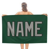 Custom Green Gray Beach Towel