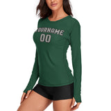Custom Green Gray Women's Long-Sleeve Shirt