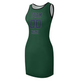 Custom Green Blue Sleeveless Vest Dress