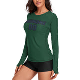 Custom Green Blue Women's Long-Sleeve Shirt