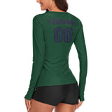 Custom Green Blue Women's Long-Sleeve Shirt