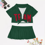 Custom Green Red Cheerleading Uniform Set