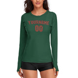 Custom Green Coral Red Women's Long-Sleeve Shirt