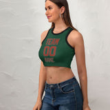 Custom Green Coral Red Sleeveless Tank Top