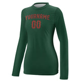 Custom Green Coral Red Women's Long-Sleeve Shirt