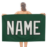 Custom Green White Beach Towel