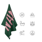 Custom Green Light Pink Beach Towel