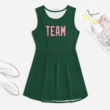 Custom Green Light Pink Cheerleader Dress