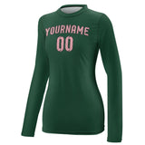 Custom Green Light Pink Women's Long-Sleeve Shirt