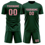 Custom Green Light Pink Soccer Jersey