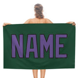 Custom Green Light Purple Beach Towel