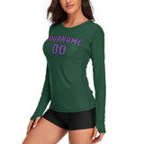 Custom Green Light Purple Women's Long-Sleeve Shirt