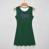 Custom Green Light Purple Cheerleader Dress