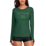 Custom Green Emerald Green Women's Long-Sleeve Shirt