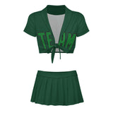 Custom Green Emerald Green Cheerleading Uniform Set