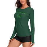 Custom Green Emerald Green Women's Long-Sleeve Shirt