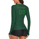 Custom Green Emerald Green Women's Long-Sleeve Shirt