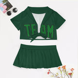 Custom Green Emerald Green Cheerleading Uniform Set