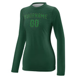 Custom Green Emerald Green Women's Long-Sleeve Shirt