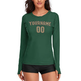 Custom Green Light Khaki Women's Long-Sleeve Shirt
