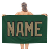 Custom Green Light Khaki Beach Towel