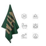 Custom Green Light Khaki Beach Towel